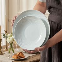 Service de table en céramique et porcelaine blanche rustique ST French, assiettes et bols pour la maison et la cuisine, passe au micro-ondes et au lave-vaisselle
