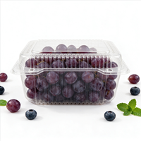 Transparante fruit- en groenteverpakking, grote capaciteit, voedselveilig, gerecycled PET, supermarkt, vers, 1500ml