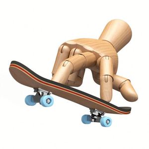 Planche à double kick professionnelle mini personnalisée avec logo, en bois d'érable du Nord-Est à 5 couches, 100*34mm, double face, forme de dessin animé, colorée - Product Image 2