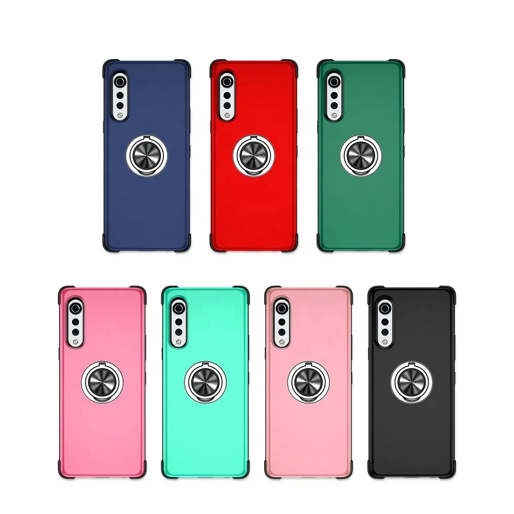 Wholesale Shockproof PC TPU Magnetic Ring Cell Phone Accessories Mobile Back Cover For LG V50S Q92 G90 Velvet
