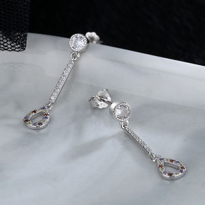 925スターリングシルバーウォータードロップイヤーハンギング女性ライトラグジュアリーハイセンスジュエリー - Product Image 2