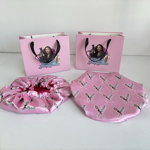 Gorro de <span class=keywords><strong>Dormir</strong></span> de Seda Satén con Logotipo Personalizado, Banda Rizada de Lujo, Doble Capa, Ajustable, <span class=keywords><strong>para</strong></span> Mujer, Gorro de <span class=keywords><strong>Dormir</strong></span> Natural <span class=keywords><strong>para</strong></span> el Cabello, Gorros de Lujo - Product Image 3