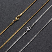 Stock d'usine PVD 18K Or Argent Métal Couleur Placage Hip Hop 2mm Largeur Acier Inoxydable Rond Serpent Chaîne Collier
