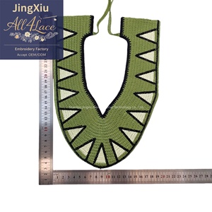 Aplique de encaje de ganchillo 100% poliéster con <span class=keywords><strong>bordado</strong></span> floral verde y naranja para la parte superior del calzado, accesorios de costura para vestidos y prendas. - Product Image 2