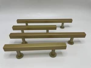 ידיות משיכה מודרניות מפלדה מרובעת בצבע זהב, מתכווננות, למטבח, חדר שינה, בר ביתי ורהיטים - Product Image 2