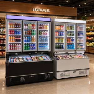 <span class=keywords><strong>Frigorifero</strong></span> <span class=keywords><strong>Combinato</strong></span> con 3 Porte in Vetro per Supermercati, per Alimenti Freddi - Product Image 4
