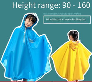 Impermeabile - Completamente Impermeabile per Neonati e Studenti. Include una mantella antipioggia da ciclismo, una borsa a tracolla monopezzo e un cappuccio. - Product Image 2