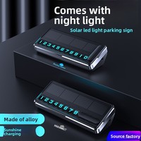 Plaque de stationnement temporaire solaire lumineuse en métal pour voiture, numéro de téléphone créatif haut de gamme pour relocalisation de véhicule