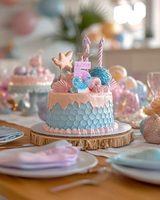 Bougies d'anniversaire sur le thème de la sirène, numéro 5, pour filles, fournitures de fête d'anniversaire scintillantes, décorations de fête d'anniversaire, décoration de gâteau de 2,87 pouces