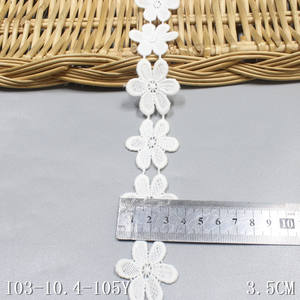 Dantel aksesuarları dar 3CM beyaz gipür kadınlar için suni dantel süs küçük 100% Polyester nakış dantel kumaş konfeksiyon - Product Image 3