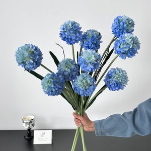 Fleurs artificielles en forme de boule d'oignon, en soie, pour décoration de mariage, arrangement de chrysanthèmes faits à la main pour intérieur, branche unique - Product Image 5