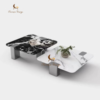 Table basse en marbre minimaliste italienne, écologique, durable, avec structure en acier faite à la main, facile à nettoyer, style moderne pour salon, en bois