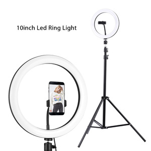 ไฟวงแหวน LED ขนาด 10 นิ้ว พร้อมที่ยึดโทรศัพท์ สำหรับไลฟ์สดและถ่ายเซลฟี่ - Product Image 1
