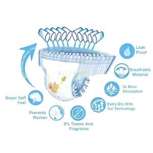 Échantillon Gratuit OEM Marque Unisoft Vente en Gros Couches/Couchettes Bébé Coton Doux Super Absorbant Respirant Couches Jetables Bébé à Enfiler - Product Image 4