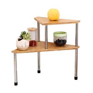 Portaspezie per Dispensa, Scaffale Angolare a 2 Livelli Regolabile per Barattoli e Bottiglie, per Cucina - Product Image 1