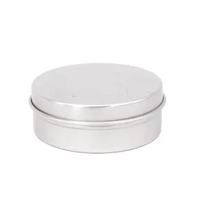 热卖圆形银化妆品奶油蜡烛铝罐金属罐带滑盖