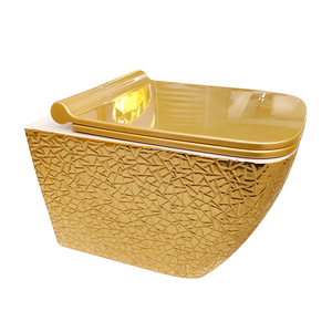 Toilettes suspendues au mur doré, vente en gros, réservoir dissimulé de luxe, cuvette de toilette, fabricants de <span class=keywords><strong>PATE</strong></span> - Product Image 4
