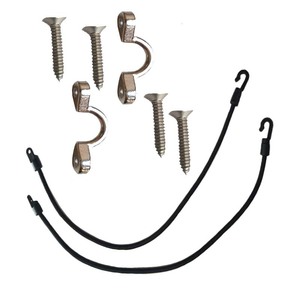 304 Stainless Steel Boat <b>Hook</b> <b>Clips</b> With Elastic Rope And Screws For Kayak Canoe Universal Use - Product Image 1