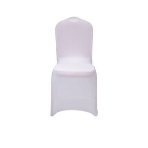 Housse de chaise en plastique blanche unie élastique pour événements et banquets de mariage - Product Image 1