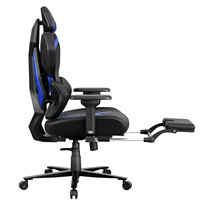 Chaise de bureau ergonomique en tissu style racing pour adultes de grande taille, chaise de gaming inclinable avec repose-pieds réglable, dossier haut et base cinq étoiles