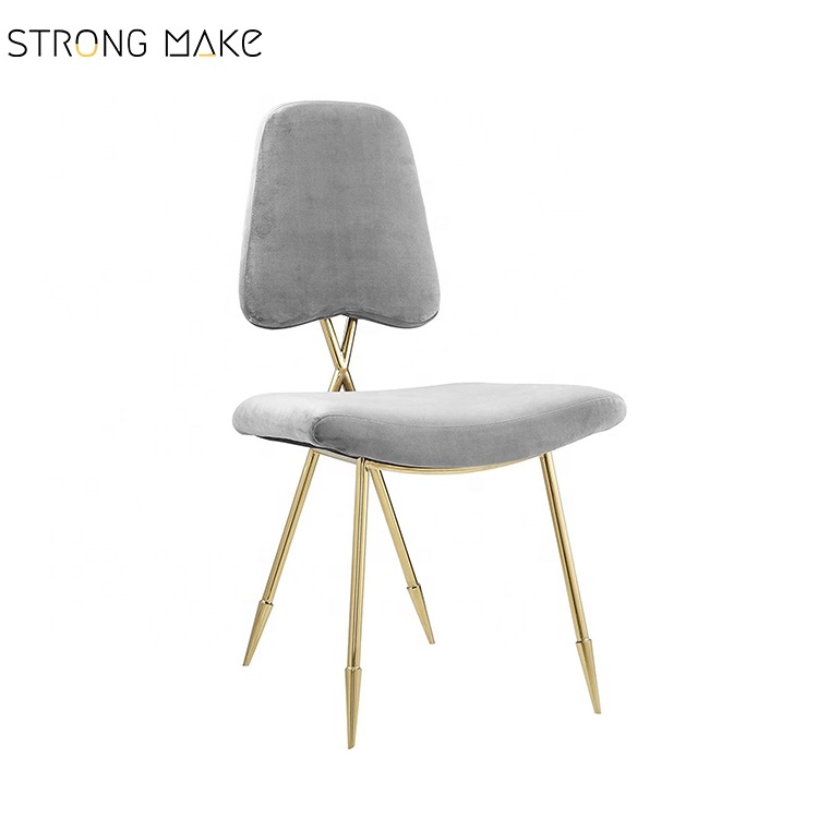 Moderno muebles de comedor de acero inoxidable de tapicería de terciopelo Jonathan Adler Maxime silla