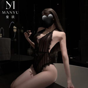 Man Yu - Body de encaje sexy, lencería coqueta, uniforme de lencería de puro deseo, conjunto sin quitar, 9506 - Product Image 3