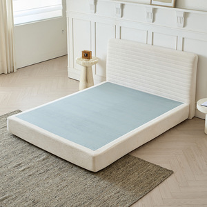 Lit plateforme rembourré au design moderne, durable, pour chambre d'hôtel commerciale, fourni directement par l'usine, idéal pour appartement. - Product Image 5