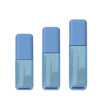 Nouveau produit en promotion : Flacon vaporisateur corporel en plastique bleu cylindrique de 100 ml, couleur personnalisée, finition mate, pour lotion pour les mains avec pompe.
