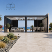 Pergola bioclimatique motorisée en aluminium de luxe pour l'extérieur, le jardin, la terrasse, la cour et les projets extérieurs personnalisés