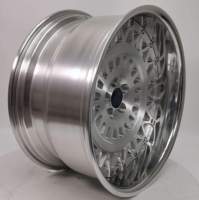 Rines de Aleación de Aluminio Forjado 6061 T6 con Diseño de Malla Plateada Pulida, Prensados a 12000T, Certificación TUV JWL VIA Std S4-00112, Personalizados de 18-24 Pulgadas