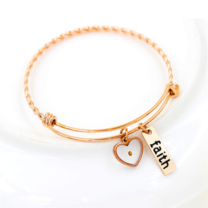 Brazalete de fe de semilla de mostaza de acero inoxidable ajustable de Venta caliente joyería inspiradora religiosa - Product Image 1