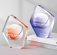 Plaque de récompense en cristal personnalisée en gros, plaque vierge en verre K9 en forme de losange pour gravure de LOGO, cadeau décoratif de reconnaissance professionnelle