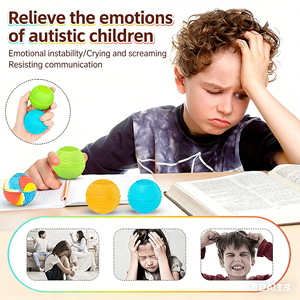 Balle en silicone pour la force des doigts, jouet sensoriel anti-stress, pierre de massage tactile, jouet de relaxation - Product Image 3