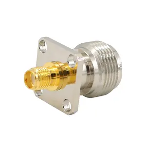 S-MA Female Plug To N Female Connector Panel RF Coaxial Adapter Connector With 4 Hole Flange