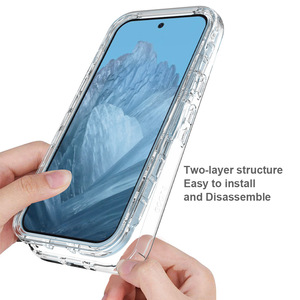 Étui de téléphone en TPU PC moulé par injection haute transparence 2 en 1, résistant aux chutes, pour Google Pixel 9 Pro, Google 8, Pixel 9 Pro XL - Product Image 4