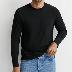 Herstelleranfertigung Komfort-Baumwoll-Langarmshirts Dehnbare Rundhals-Thermoshirts Lässige T-<span class=keywords><strong>Shirts</strong></span> für Herren - Product Image 5