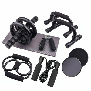 Set <span class=keywords><strong>de</strong></span> 7 piezas <span class=keywords><strong>de</strong></span> equipo <span class=keywords><strong>de</strong></span> fitness para el hogar con rueda abdominal, cuerda para saltar y soporte para flexiones, modelo transfronterizo - Product Image 6