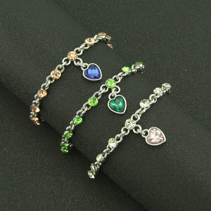 New colored rhinestone love simple Japanese and Korean style <b>bracelet</b> women - Product Image 2