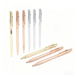 Bolígrafo de Metal YS525, regalo dorado Delgado, oficina, actividad corporativa, promoción de negocios, bolígrafo de Hotel, logotipo personalizado impreso - Product Image 1