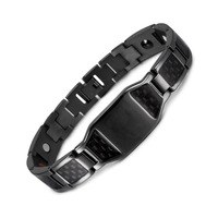 Logo personnalisé à la mode santé aimant ion négatif en acier inoxydable étanche prêt à l'emploi bijoux bracelet en gros pour unisexe