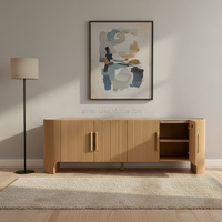 Console multimédia MYHOME 2026 en bois massif de chêne de luxe avec plateau en marbre, style moderne et antique, pour salon et chambre à coucher, meuble TV