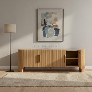 MYHOME 2026 Mueble para TV de Madera Maciza de Roble de Lujo con Superficie de Mármol, Estilo Moderno y Antiguo para Sala de Estar o Dormitorio - Product Image 3
