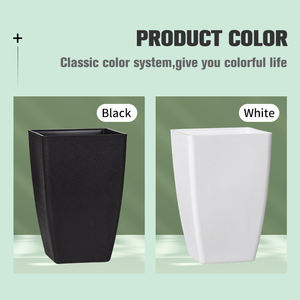 Yicai 9 pulgadas de altura <span class=keywords><strong>maceta</strong></span> de <span class=keywords><strong>polietileno</strong></span> blanco negro macetas para plantas de interior - Product Image 5