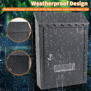 Boîte aux lettres extérieure en acier Anti-rouille debout étanche montage mural petite boîte aux lettres - Product Image 4