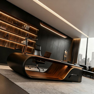 Escritorio Ejecutivo Moderno en Forma de L, Muebles de Oficina de Madera Marrón con Estilo de Panel, Fabricante Chino - Product Image 4