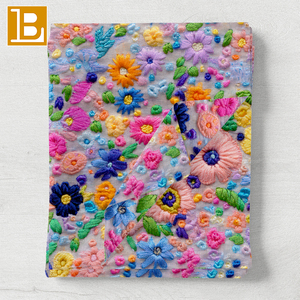Tissu en popeline de coton imprimé numérique tissé en gros BILU, 150 GSM, broderie florale 3D, imprimé personnalisé pour chemise et chemisier - Product Image 4
