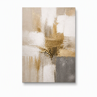 Peinture à l'huile sur toile peinte à la main 60x90cm Or Morandi Texture 3D épaisse Toile roulée pour décoration de galerie et de salon
