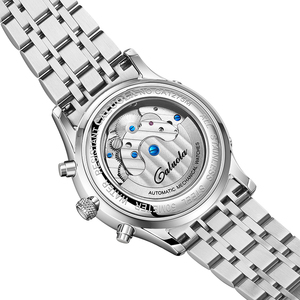 Orologio Meccanico Automatico Caluola con <span class=keywords><strong>Volano</strong></span> a Vista, Multifunzione, da Uomo, con Chiusura a Farfalla, in Acciaio Pregiato, Zaffiro, Analogico - Product Image 4