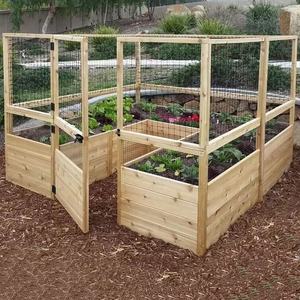 लकड़ी के बगीचे planter बॉक्स आउटडोर फूलों की सब्जियों और जड़ी-बूटियों के लिए लकड़ी के बगीचे का प्लांटर बॉक्स आउटडोर - Product Image 3