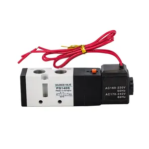 Original PMC Series PS140S Pilot Pneumatic Valves Two Position Five Way PS380S Lead Wire Solenoid Valve 24V DC